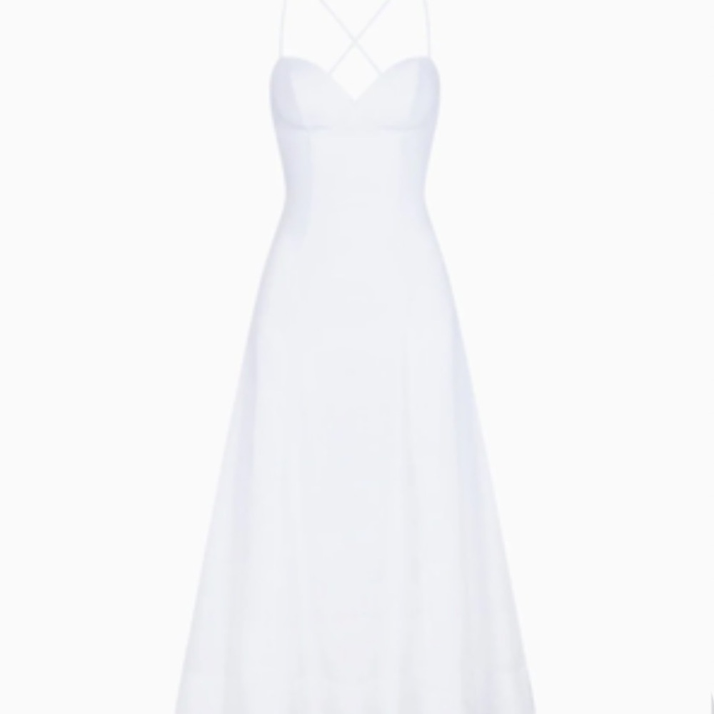 khy Poplin Low Back Midi Dress